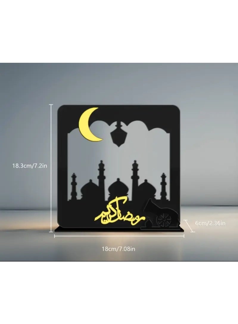 حامل طاولة أكريليك رمضان كريم، ديكور أنيق لرمضان والعيد للمنزل والمكتب وطاولة الإفطار - Image 3
